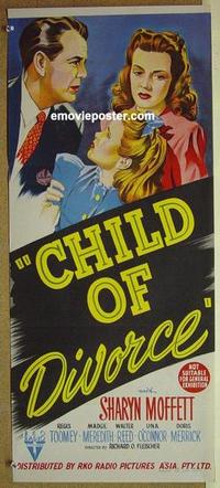 e517 CHILD OF DIVORCE Australian daybill movie poster '46 Richard Fleischer