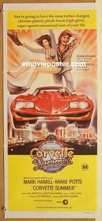 e535 CORVETTE SUMMER Australian daybill movie poster '78 Mark Hamill, Potts