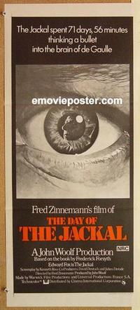 e547 DAY OF THE JACKAL Australian daybill movie poster '73 best image!