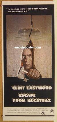 e573 ESCAPE FROM ALCATRAZ Australian daybill movie poster '79 Clint Eastwood