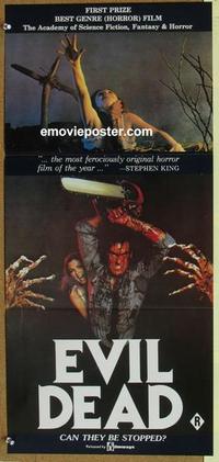 e579 EVIL DEAD Australian daybill movie poster '82 Sam Raimi classic!