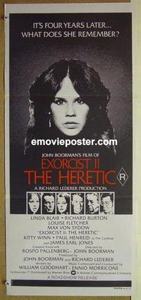 e582 EXORCIST 2: THE HERETIC Australian daybill movie poster '77 Linda Blair