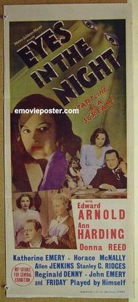 e585 EYES IN THE NIGHT Australian daybill movie poster '42 Edward Arnold