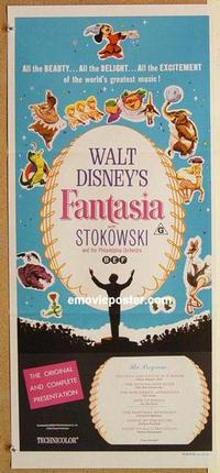e588 FANTASIA Australian daybill movie poster R70s Mickey Mouse, Disney
