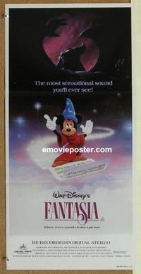 e589 FANTASIA Australian daybill movie poster R82 Mickey Mouse, Disney