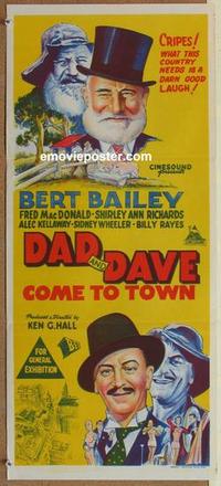 e590 FARMER GOES TO TOWN Australian daybill movie poster R62 Aussie comedy!