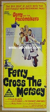 e592 FERRY CROSS THE MERSEY Australian daybill movie poster '65 rock&roll!