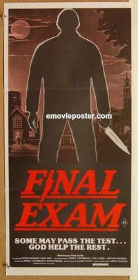 e596 FINAL EXAM Australian daybill movie poster '81 Cecile Bagdadi, horror