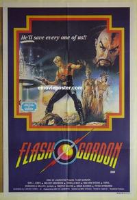 e169 FLASH GORDON Australian one-sheet movie poster '80 cool different art!