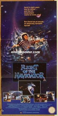 e605 FLIGHT OF THE NAVIGATOR Australian daybill movie poster '86 Disney