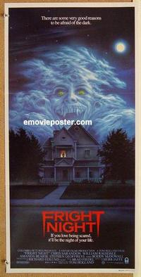 e618 FRIGHT NIGHT Australian daybill movie poster '85 great horror image!