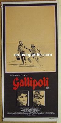 e624 GALLIPOLI Australian daybill movie poster '81 Peter Weir, Mel Gibson
