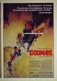 e189 GOONIES Australian one-sheet movie poster '85 teen classic, Drew Struzan art!