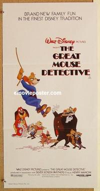 e650 GREAT MOUSE DETECTIVE Australian daybill movie poster '86 Walt Disney