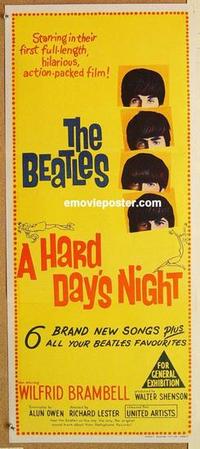 e669 HARD DAY'S NIGHT Australian daybill movie poster '64 The Beatles!