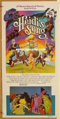 e674 HEIDI'S SONG Australian daybill movie poster '82 Hanna-Barbera cartoon!