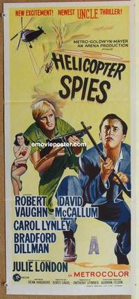 e675 HELICOPTER SPIES Australian daybill movie poster '67 Robert Vaughn