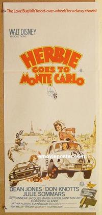 e681 HERBIE GOES TO MONTE CARLO Australian daybill movie poster '77