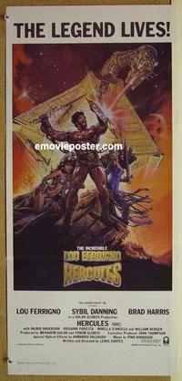 e682 HERCULES Australian daybill movie poster '83 Lou Ferrigno, Danning