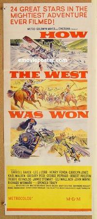 e687 HOW THE WEST WAS WON #2 Australian daybill movie poster '64 John Ford
