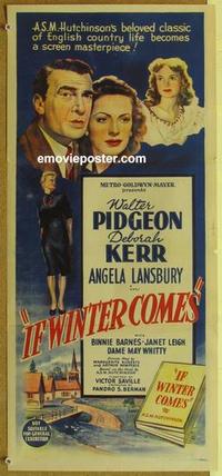 e699 IF WINTER COMES Australian daybill movie poster '48 Pidgeon, Kerr