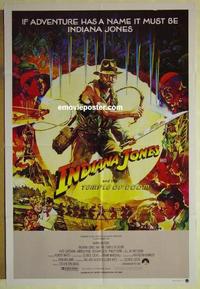 e217 INDIANA JONES & THE TEMPLE OF DOOM Vaughan art style Australian one-sheet movie poster '84 Ford