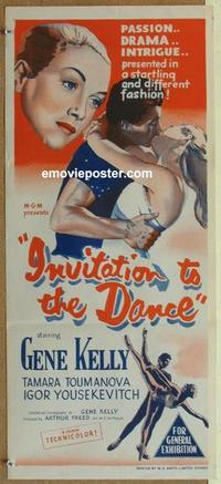 e714 INVITATION TO THE DANCE Australian daybill movie poster '57 Gene Kelly