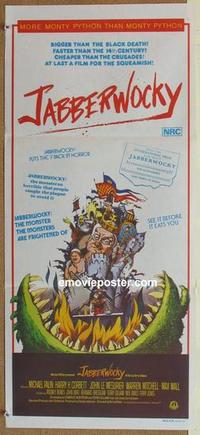 e724 JABBERWOCKY Australian daybill movie poster '77 Terry Gilliam, Palin