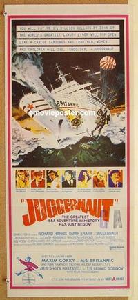 e733 JUGGERNAUT Australian daybill movie poster '74 Richard Harris, Sharif