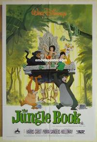 e223 JUNGLE BOOK Australian one-sheet movie poster R80s Walt Disney classic!