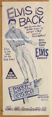 e749 KISSIN' COUSINS Australian daybill movie poster R70s Elvis Presley