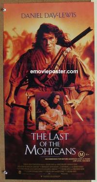 e764 LAST OF THE MOHICANS Australian daybill movie poster '92 Day Lewis
