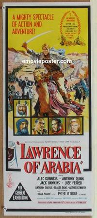 e770 LAWRENCE OF ARABIA Australian daybill movie poster '63 Roadshow image!