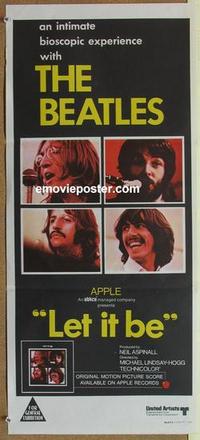 e773 LET IT BE Australian daybill movie poster '70 The Beatles, John Lennon