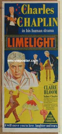 e779 LIMELIGHT Australian daybill movie poster '52 Charlie Chaplin, Bloom