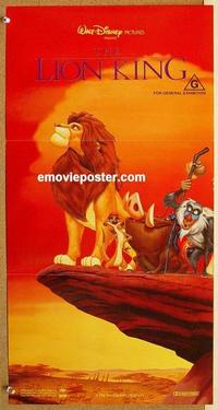 e781 LION KING #2 Australian daybill movie poster '94 Walt Disney cartoon!