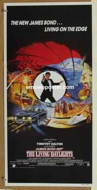 e787 LIVING DAYLIGHTS Australian daybill movie poster '86 Dalton as Bond!