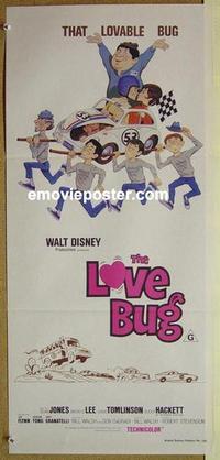 e793 LOVE BUG Australian daybill movie poster R1970s Volkswagen Beetle Herbie!
