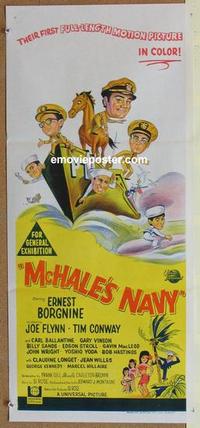e822 McHALE'S NAVY Australian daybill movie poster '64 Ernest Borgnine