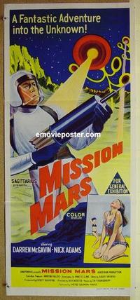 e837 MISSION MARS Australian daybill movie poster '68 McGavin, sci-fi!