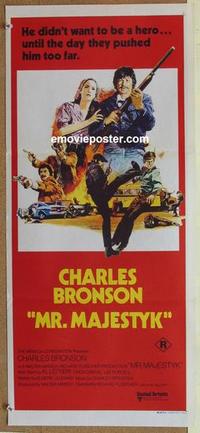 e849 MR MAJESTYK Australian daybill movie poster '74 Charles Bronson