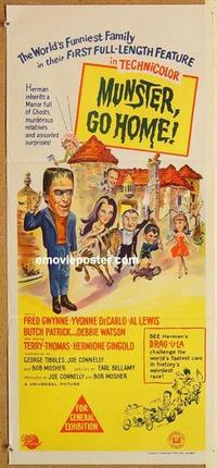 e851 MUNSTER GO HOME Australian daybill movie poster '66 Gwynne, De Carlo