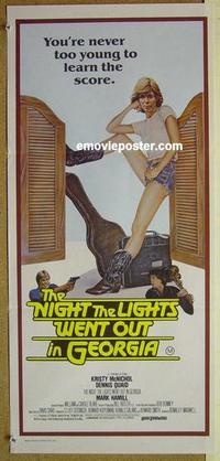 e866 NIGHT THE LIGHTS WENT OUT IN GEORGIA Australian daybill movie poster '81