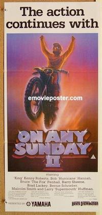 e876 ON ANY SUNDAY 2 Australian daybill movie poster '81 motorcycles!
