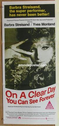 e875 ON A CLEAR DAY YOU CAN SEE FOREVER Australian daybill movie poster '70