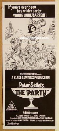 e891 PARTY Australian daybill movie poster R70s Peter Sellers, Edwards