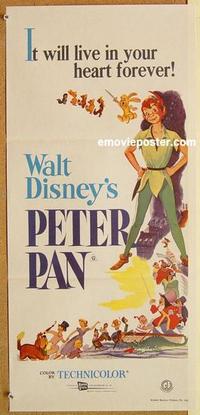 e901 PETER PAN Aust daybill R70s Walt Disney animated cartoon fantasy classic!