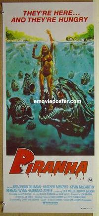 e909 PIRANHA Australian daybill movie poster '78 Joe Dante, Roger Corman