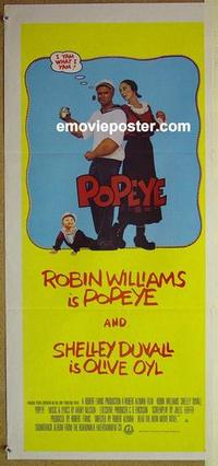 e921 POPEYE Australian daybill movie poster '80 Altman, Robin Williams