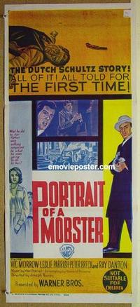 e923 PORTRAIT OF A MOBSTER Australian daybill movie poster '61 Vic Morrow